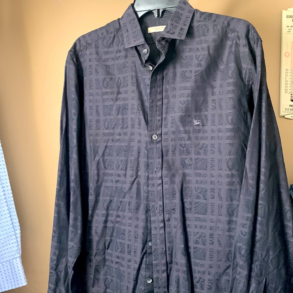 Man’s Charcoal long sleeve Burberry Dress/Casual Shirt